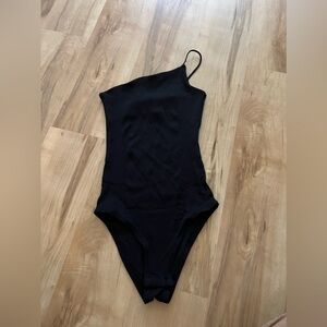 H&M one shoulder black bodysuit